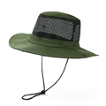 Army green quick-dry sun hat with breathable mesh and chin strap for fishing and hiking - One Size(58cm) / Army Green