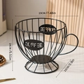 Black wire coffee capsule holder cup shape with COFFEE label and metal mesh detail - Coffee Cup with Letters & Inner Box - Black