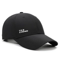 Breathable black quick-dry mesh baseball cap with side laser-cut vents and logo - Adjustable / Black