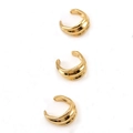 Detailed view of three 18K gold-plated stainless steel multilayer wavy ear cuffs - 4.7*8mm (100Pcs) / Gold