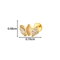 Goldener Titan Labret Stecker mit Katzenaugenstein und Zirkonia Akzenten verziert - 1# Gold (Beiges Opal)