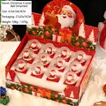 Set of 12 mini Christmas snow globes with Santa Claus figures on festive red bases - 45# Santa Claus (6 Pieces Per Box) - Glowing / Christmas Collection (mixed Styles)