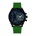 Montre quartz GUOU avec cadran bleu foncé et bracelet en silicone vert vif - Vert