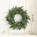 Artificial Christmas wreath with pine cones and green needles, 40cm diameter size - 3D Two-tone Pine Cones PE 40cm