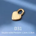 Ciondolo a lucchetto a cuore dorato fronte-retro in oro 18 carati, dimensioni 1.3x1.9cm - Lucchetto a Cuore (D31) / Oro