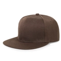 Klassische dunkelbraune Hip-Hop-Basecap mit flachem Schirm im Sechs-Panel-Design - Kaffeebraun