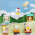 Cute panda playground series figurine set featuring six diverse animal resin characters - Amusement Park Series / Random 1pc
