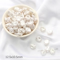 Unregelmäßige weiße ABS-Perlen 12,5x10,5mm für DIY-Schmuckherstellung und Ketten - Stil 43 Linse 12.5x10.5mm Weiß 20 Stk./Packung