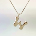 Balloon style silver letter W pendant necklace with a polished metallic finish - Letter W / Silver