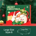 Große faltbare Weihnachtsgeschenkbox mit Weihnachtsmann-Motiv in Größe 31x25x8cm - Weihnachtsmann mit großem Bart / Groß