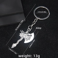 Silver viking dragon axe keychain made of alloy featuring intricate Nordic carvings - Style 2 Dragon Head Axe