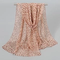 Pink and brown leopard print chiffon scarf for women with elegant drape and texture - Light Pink (Fashion Leopard)