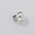Polished silver stainless steel butterfly earring back with secure friction clasp design - Steel