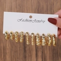 Gold 5-Pair Set C-Shape Hoops (E0811-1)