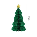 39cm green honeycomb paper Christmas tree centerpiece with gold star topper for decor - Triangle Christmas Tree / 39cm / Green