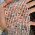Natural Morganite and Beryl round beads in pink, blue and yellow for DIY jewelry - Single Strand Price / Grade 3A 6mm (Approx 60 Beads/Strand)