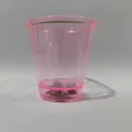 Pink translucent LED shot glass on bead chain for festive party and wedding celebrations - Transparent Pink LED Glow Cup (No Hole)