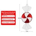 Red and white Christmas candy lollipop ornament in PVC material with glitter, 15cm height - 15cm Red White Round Pinwheel Candy (1 Pc)