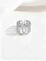 Polierter silberner Ring mit ausgeschnittenen Ovalen und verstellbarem offenem Band - Stil 40282 / Silber