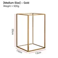 Modern minimalist gold metal rectangular glass display box and decorative frame in medium size - Medium / Gold