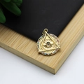 18K gold plated eye pendant featuring a triangle design and colorful zircon inlay - Eye of Providence Triangle Round Charm Style