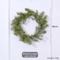 Deep green artificial pine Christmas wreath with natural pinecones, 40cm large size decoration - Wreath (Large) (A46-20120)