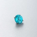 F136 titanium blue zircon earring stud with silver four-claw setting for ear piercings - Aqua Blue