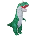 Adult inflatable dinosaur costume with green and white T-Rex design for fun party events - Green Terrestrial / One Size