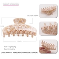 Large cellulose acetate hair claw clip with cream and orange marble pattern 10.5cm - Floral Pink