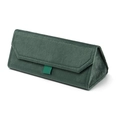 Dark green velvet foldable triangle case for sunglasses and accessories in a high-end finish - Green