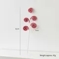 52cm Red and white spiral plush Christmas pick with five 6cm fuzzy decorative balls - Lollipop Decoration Stem