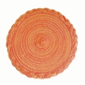 Orange and yellow woven cotton dining placemat with heat resistance and non-slip texture - 11cm / Orange