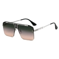 Gafas de sol clásicas sin montura oversize con lentes degradadas verdes y patillas de plata - Montura Plateada Verde Té