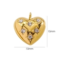 Gold plated heart pendant with 5 cubic zirconia stones and 15mm size details - White