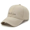 Classic khaki cotton baseball cap with Pickles embroidery in 45-degree front view - Letter Embroidery (Pickles) / Khaki