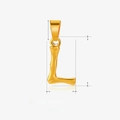 Bamboo style letter L pendant in golden stainless steel weighing 1.7g for necklaces - Letter L / Gold