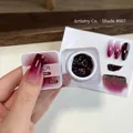 Deep plum purple nail stamping gel in jar with gradient effect on nail tips - Xijiangyue Paipaijiao 07