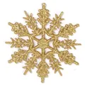 10cm golden glitter snowflake ornament for Christmas tree and festive wreath decoration - 10CM-6g (With Rope) / Gold