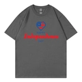 T-shirt gris anthracite Independence Day avec imprimé Happy Day et motif cœur bleu - Gris foncé