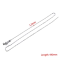 Zilveren 440mm verstelbare roestvrijstalen lipketting voor DIY hangers van 1,5mm - 45cm-Staal-Lipketting 1,5mm