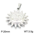 Silver retro sun face pendant in titanium steel, 20mm size and 3.5g weight detail - Silver Sun Face (KP100726-Z)