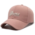 Pink cotton baseball cap featuring Game competitive 3D embroidery and curved brim - Adjustable / Flesh Pink