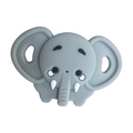Funny silicone baby pacifier featuring a cute grey cartoon elephant animal design - Elephant Pacifier / Gray