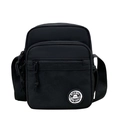 Minimalist black versatile crossbody bag with adjustable strap and multiple zip compartments - Black