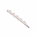Handmade silver hair clip featuring iridescent colorful pearls with a sleek metal finish - Silver 2#