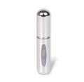 Portable 5ml silver metal perfume spray bottle with transparent window detail - Bright Silver