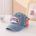 Light blue denim baseball cap for boys featuring vintage reliable embroidery patch - 50-54CM, Adjustable / Medium Blue Oval Label