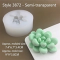 3D succulent cactus silicone mold with dimensions for making candles and resin crafts - Model 3872 / Translucent