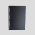 Copertina per quaderno ad anelli A5 B5 nera opaca in PP con fori di rilegatura - A5-20 Fori / Nero (2 fogli senza clip)