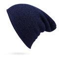 Classic navy blue ribbed knit beanie hat for winter, professional quality warm headwear - One Size(Adjustable) / Navy Blue
